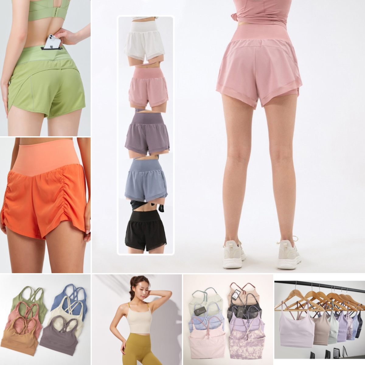 

lulus Womens Yoga Outfits High Waist Shorts Exercise Short Pants Fitness Wear Girls Running Elastic Adult Pants Sportswear Prevent Wardrobe Malfunction, Vest 1