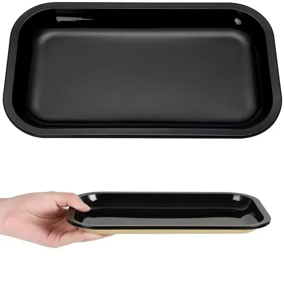 

Bong Tobacco Rolling Tray with Magnetic Lid Cover for Smoking Metallic Dry Herb Cigarette Operation Serving Roll Trays Storage Plate Useful Dab Rig