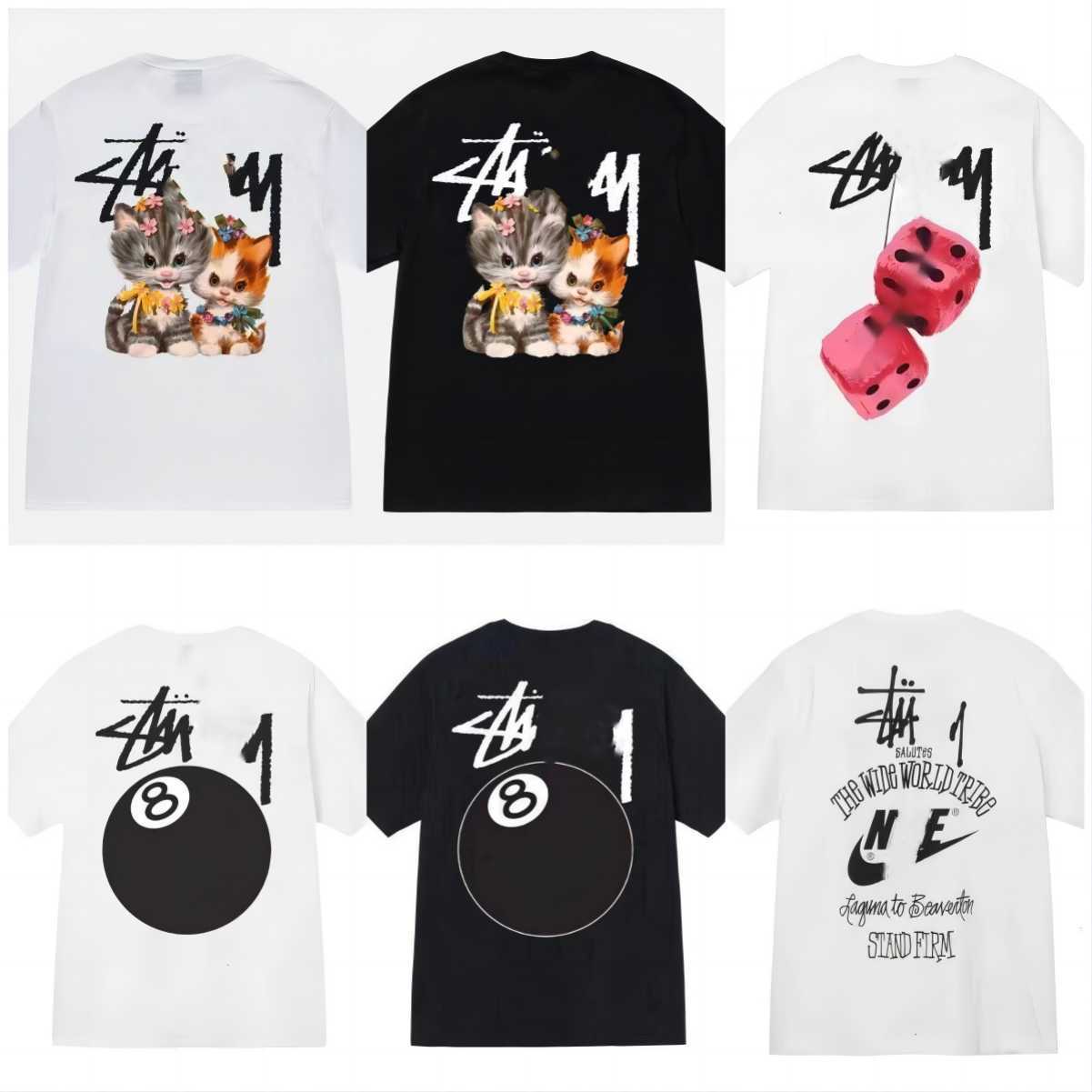 

Designer Luxury fashion brand stussys Classic Mens And Womens T Shirt Dice pattern printed alphabet Summer High Street Trend Q42, 41