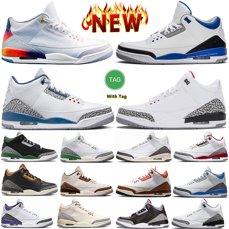 

Jumpman 3 3s Basketball Shoes Wizards Medellin Sunset Fragment Rust Pink White Cement Fire Red Palomino Neapolitan Cardinal Red Sports Sneakers for Men and Women, Item#19