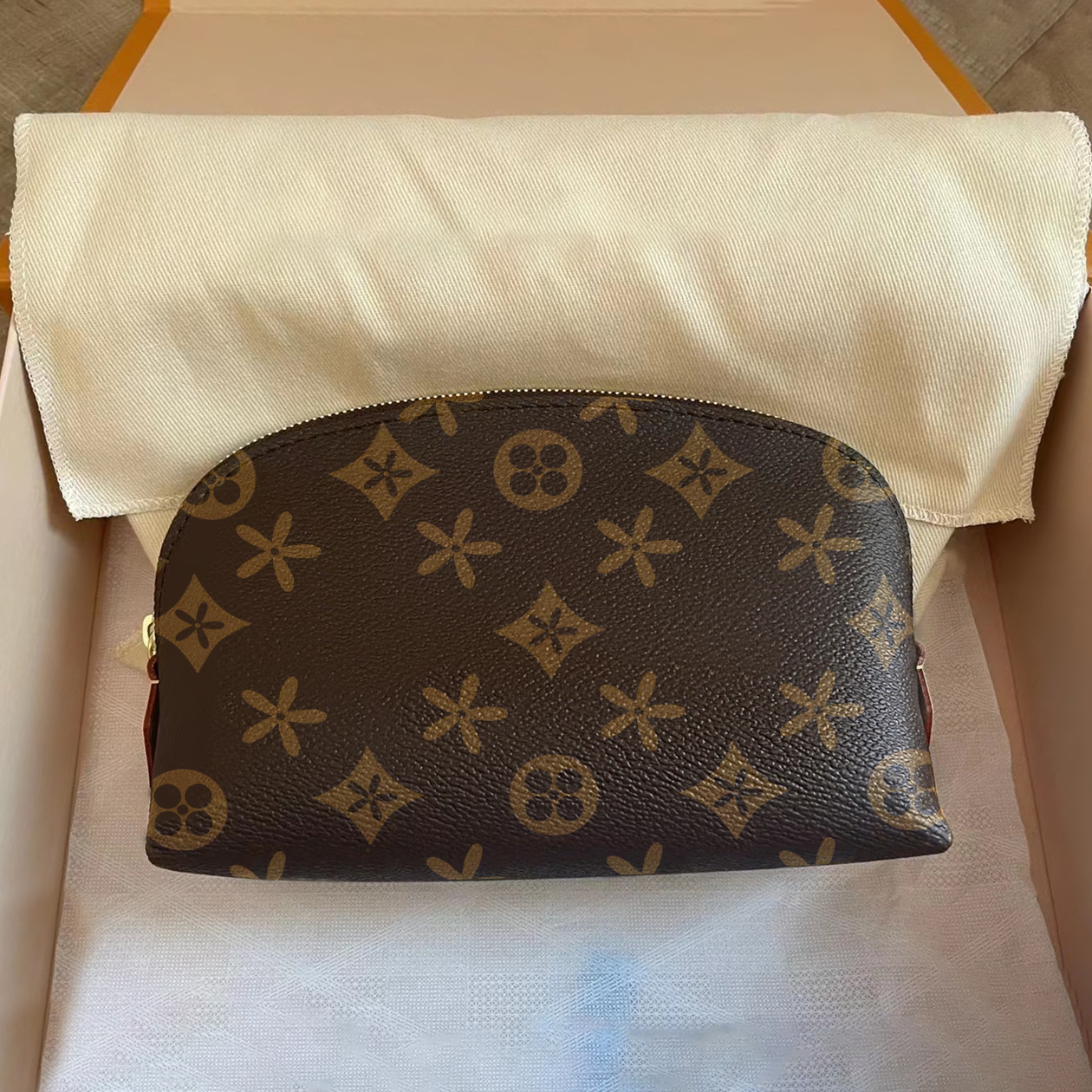

M47515 Cosmetic make up bags flower tote wallet clutch Women Men toiletry baby luxury Designer travel Genuine Leather purse shoulder wash pouch makeup Bag zipper, Mon0gram