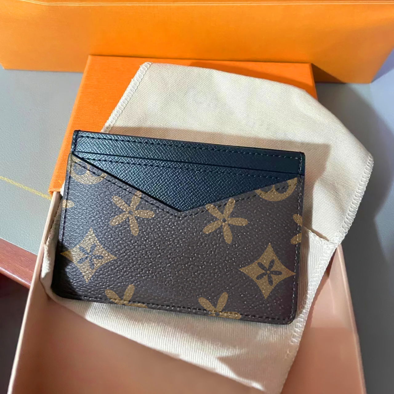 

M60166 Neo Card Holder Wallets 2023 New Genuine Leather Coin purses passport Credit card slot CardHolder Women Men Wallet Holders banknote Key pouch Purse Clutch, Flower-red