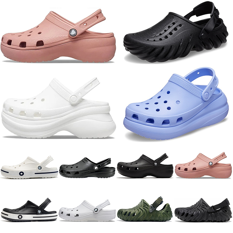 Designer Sandals Classic Platform Clogs Echo Clog Bayaband Bae Crush Flat Heels sandale famous Luxury Slides Sliders Scuffs Men Women Summer Beach S