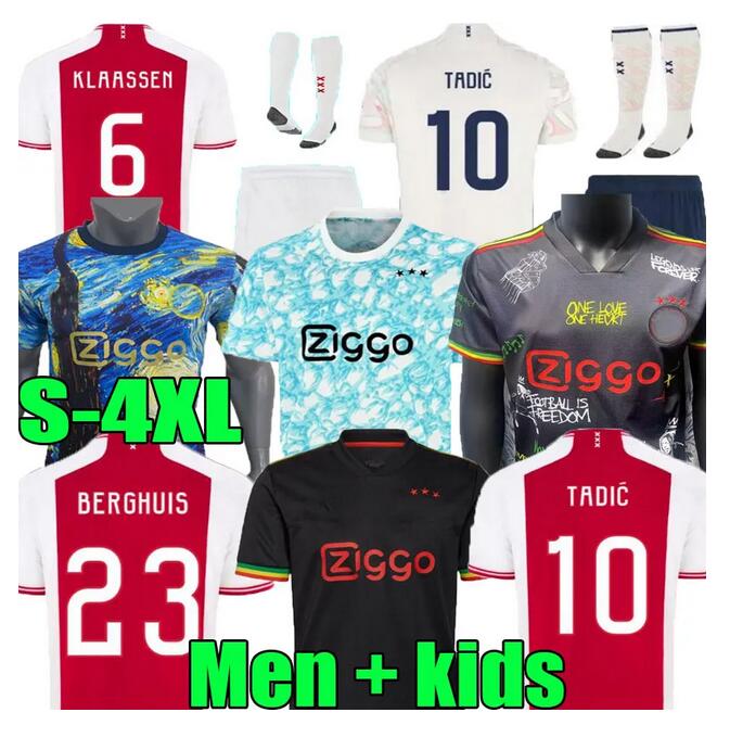 

21 22 23 24 TADIC Bob Marley Ajaxs soccer jerseys 2023 2024 football shirt home KUDUS ANTONY BLIND HALLER NERES men kids kit third set uniforms fans player version