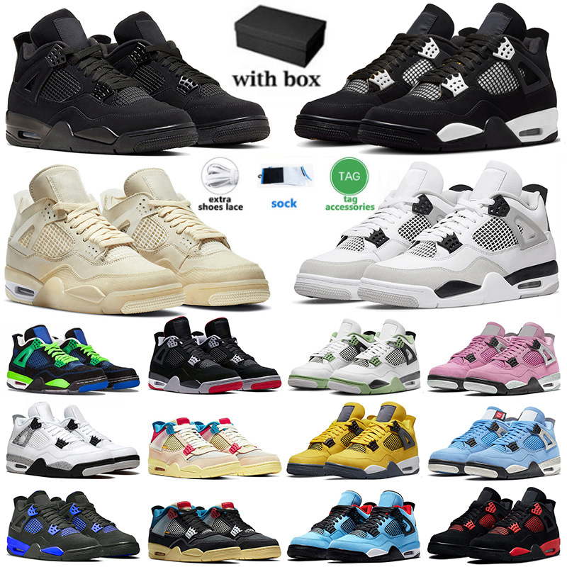 

4 4s basketball shoes for men women pine green military black cat 4s red thunder cactus jack off sneakers white Frozen Moments pink big size trainers, 36-47 sb bred
