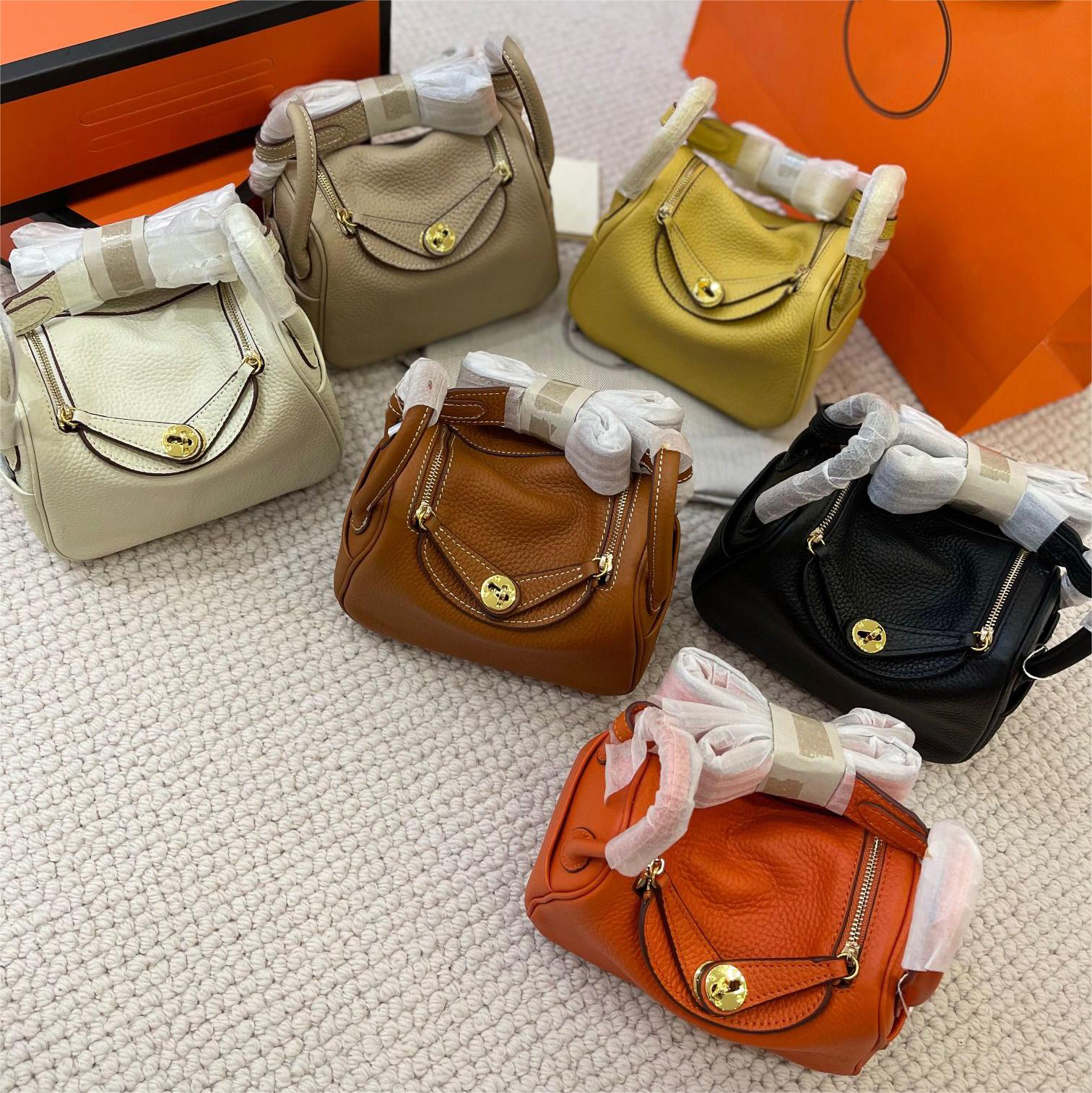 

Lindys Bag Designer Shoulder Bag Sewed Lindi Handbag Cowhide Real Leather Mini Doctor Bag Wax Thread Fashion Women 5A Quality 3Size, Color 4