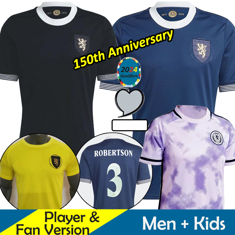 

2023 ScoTLaNd Soccer Jerseys 150th Anniversary Kids Kit SWNT Football Shirt 150 Years Special World Cup 2024 Euro Home Away Goalkeeper Yellow ROBERTSON DYKES ADAMS, 150th gk euro patch