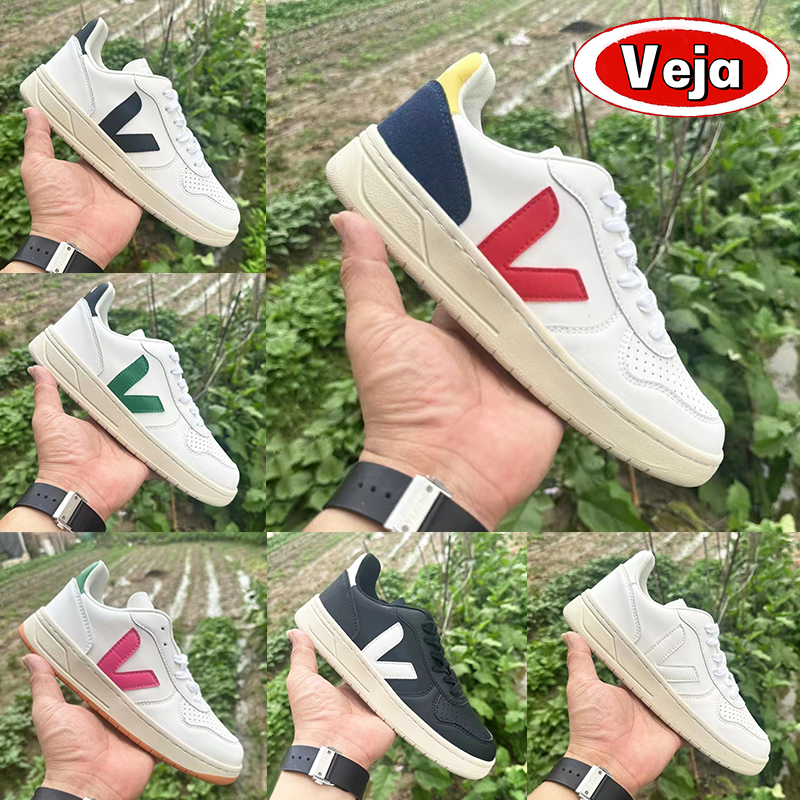 

New Veja designer shoes mens Paris V10 Campo Chromefree Leather Sneakers triple black white Nautico Pekin Natural Fuchsia Matcha luxurys womens casual trainers, 16 white natural