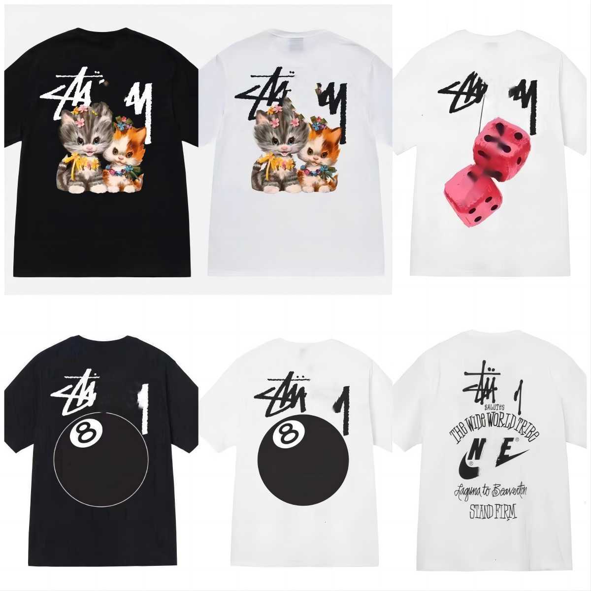 

Designer Luxury fashion brand stussys Classic Mens And Womens T Shirt Dice pattern printed alphabet Summer High Street Trend Q5, 17