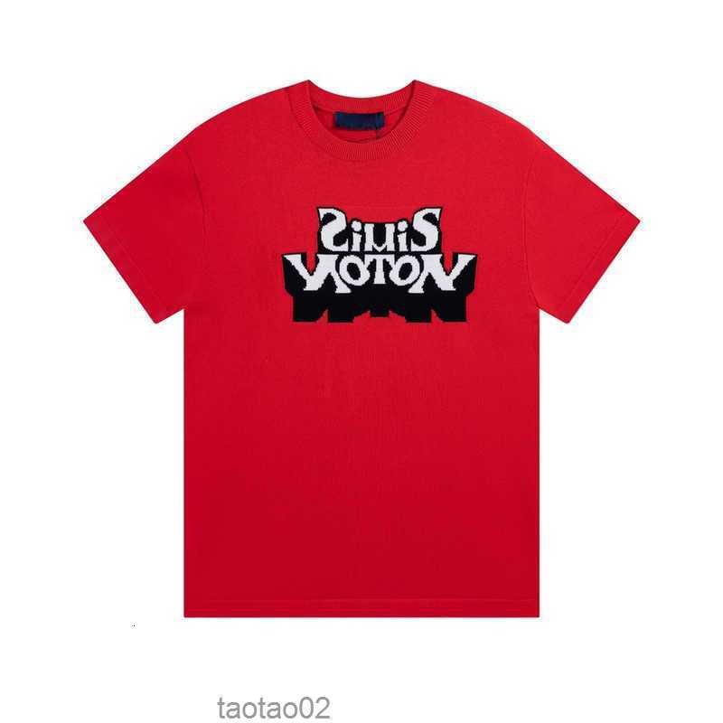 

Letter Dove Knitting Tee Short Sleeve Red Knitted Letters Fashion Man Women T-shirt Summer Casual FZTX1398GYS4