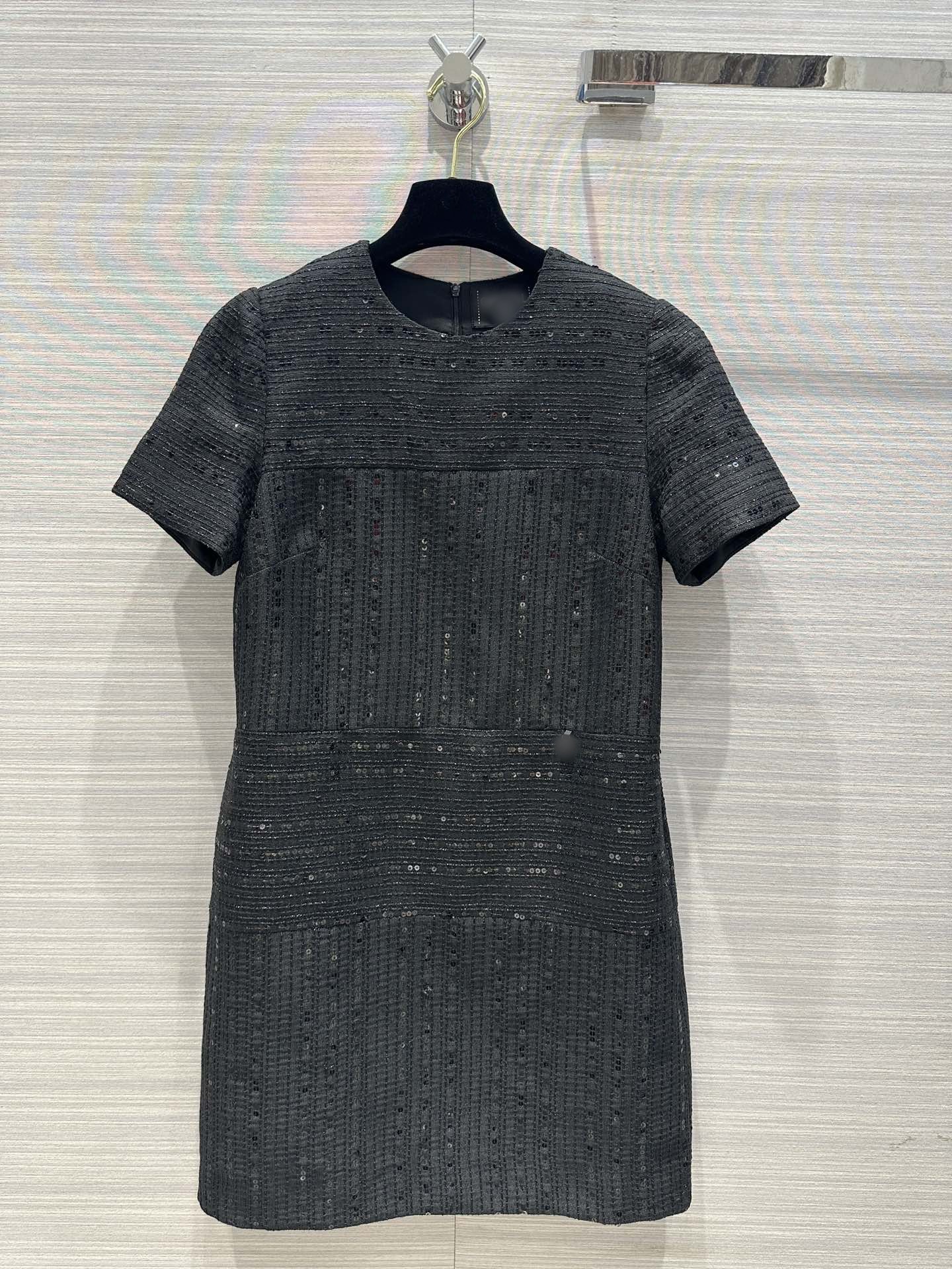 

Milan Runway Dress 2023 New Autumn O Neck Short Sleeve Fashion Designer Dresses Brand Same Style Dress 0713-9, Black
