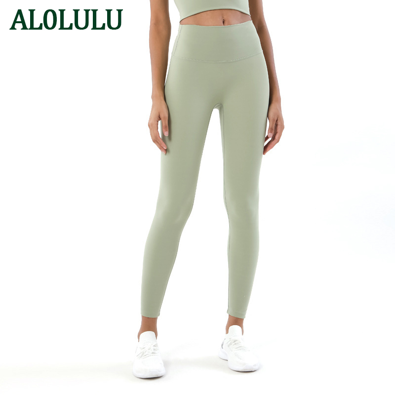 AL0LULU Women's yoga pants training trousers nude skin-friendly leggings high waist hip lift training pant-image-751572777