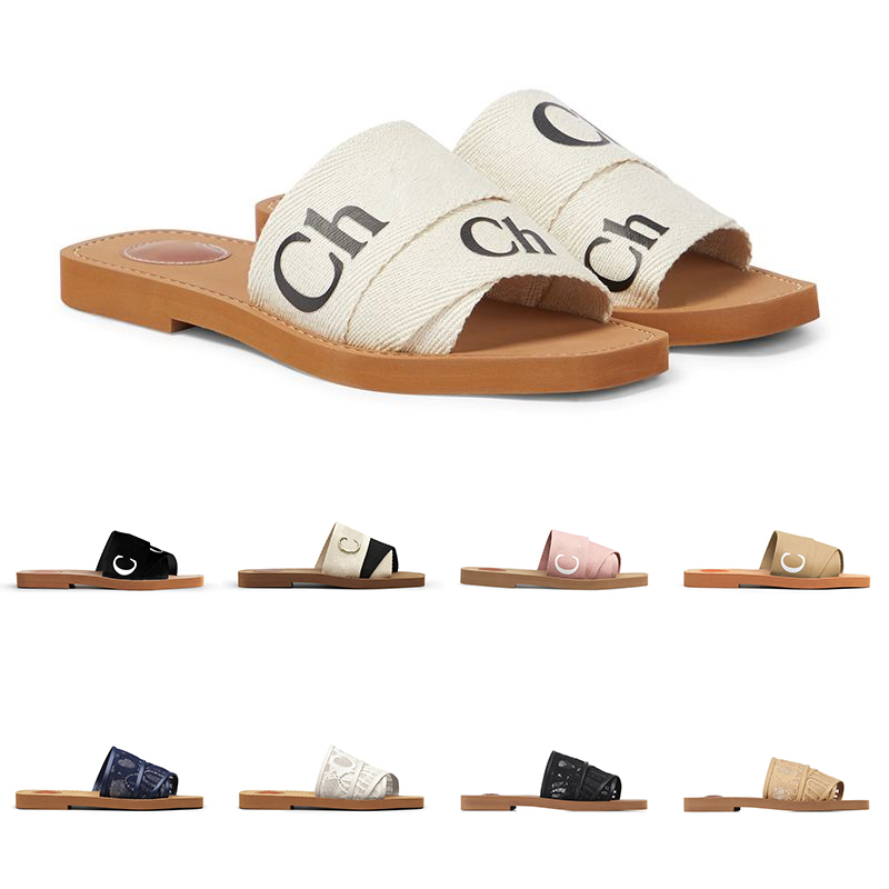 

women woody mules flat sandals slides designer canvas slippers white black sail womens rubber outdoor beach slipper shoes, 24