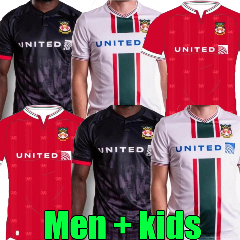 

23 24 Wrexham soccer jersey Men kits Jersey 2023 2024 Fast-dry Short Sleeve Soccer Shirt Custom Logo Outdoor Sport T Shirts Top And Shorts and a  kits shirt, 23/24;home;set