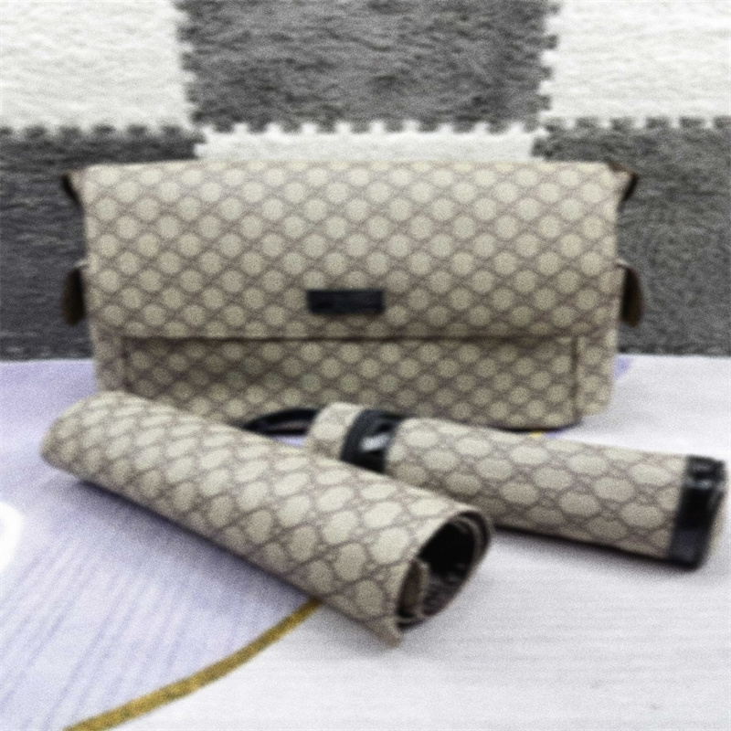 

Baby Diaper Bag Front Strap Tote Bag Fashion Mommy bag three-piece brand letter strap for Mother Maternal Care Tote bag baby multi-function diaper leather b07