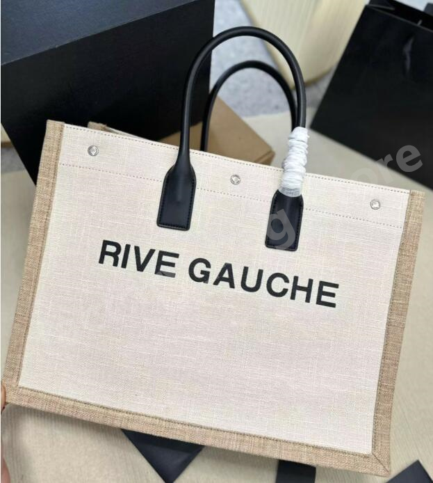 

Classic Rive Gauche Tote handbag bag handbags fashion linen Large Beach shopping bags Women travel Crossbody Shoulder satchel RIVE GAUCHE Wallet, 01-(38cm)c569003