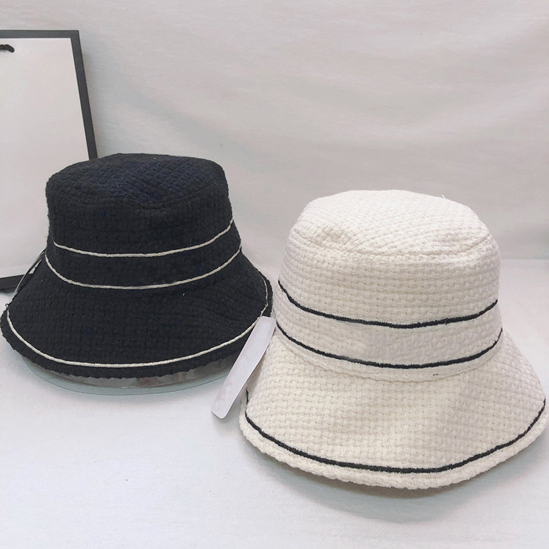 

Fashion Bucket Hat Cap for Women Men Baseball Caps Beanie Casquettes Black White Fisherman Buckets Hats Patchwork High Quality Autumn Winter Wide Brim Hats 2Colors, 2-c