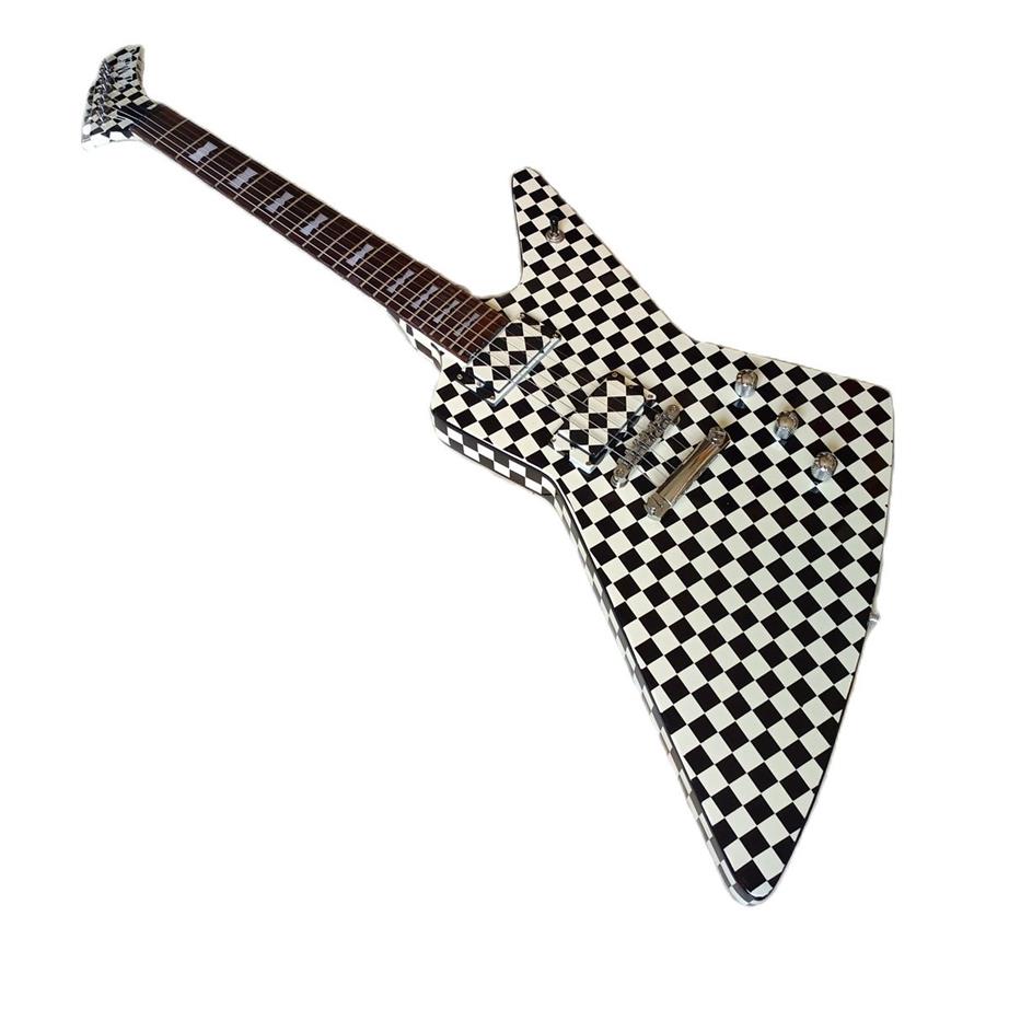 Nouvelle arrivée damier guitare électrique micros Humbucker matériel importé de haute qualité233z