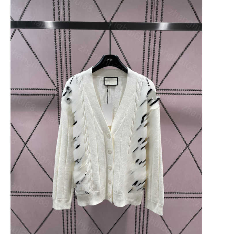 23ss Womens Knits womens designer clothing Autumn and winter new jacquard letter long sleeve sweater cardigan High quality womens clothes a1