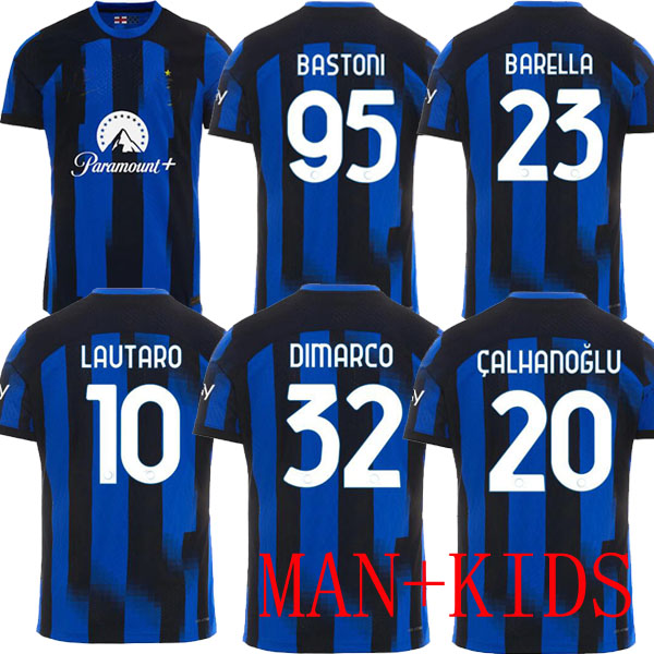 

23 24 LUKAKU Soccer Jerseys FINAL Kid Kit Maillot de DZEKO LAUTARO BARELLA 2023 Maglie Football Shirt Child SECURE PARAMOUNT Kvaratskhelia Special Inters Milans, Home final version