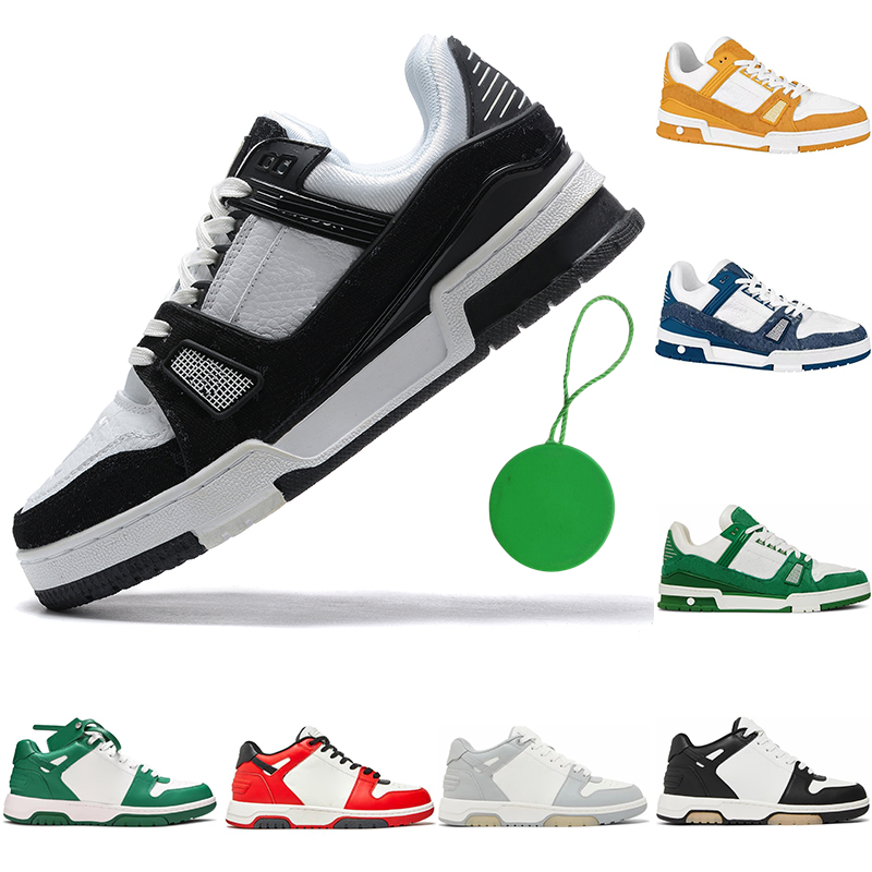 

Designer Shoes out of office sneaker Mix Low Trainers Denim Leather Flat Platform Women Sneakers Black Grey Fog Orange Plate-forme Luxury Mens Trainers, 58