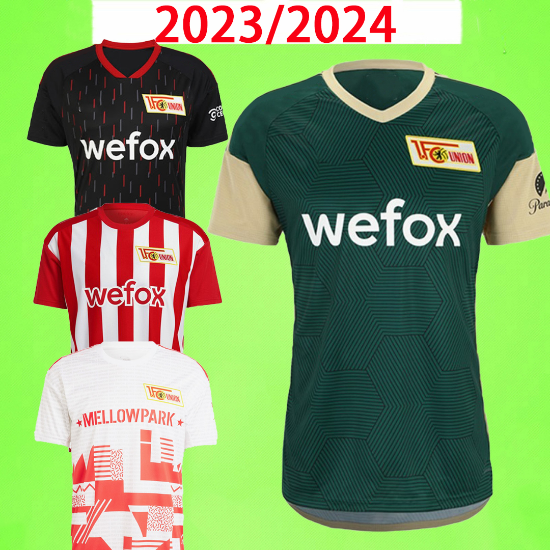 

23 24 Union Berlin Mens Soccer Jerseys third green AARONSON BECKER KRAL KHEDIRA LAIDOUNI BEHRENS KHEDIRA LEITE 2023 2024 Football Shirts T Special edition red white, 22/23