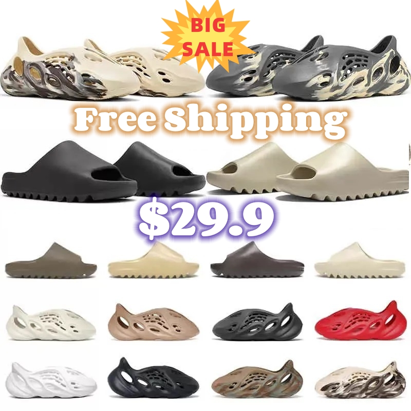 

2023 Top Quality Designer Sandals Foam Runner Men Sandal Black White Resin Pure Ochre Azure Bone Sand Mens Womens Slide Slides Onyx Beach Shoes 36-46, 16