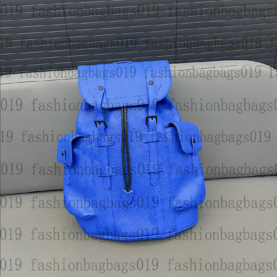 

23SS Christopher Backpack MM M23189 Racing Blue Mens Hiking Luggage M46686 Radiant Sun Monograms Macassar Canvas bags Wmens Designer Travel Schoolbag, M20554