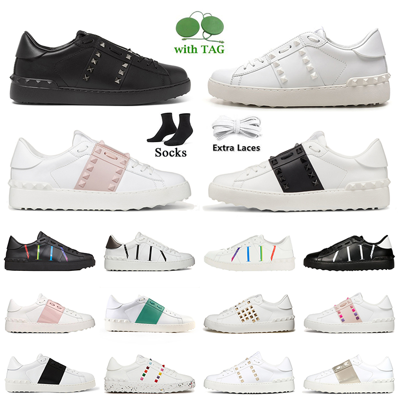 

2023 Designer Open Sneaker Casual Shoes Triple Black White Green Pink Red Blue Platform Fashion Luxurys Women Men Valentinoly Loafers Dhgates Low Sneakers Size 36-46, Color 1 35-46