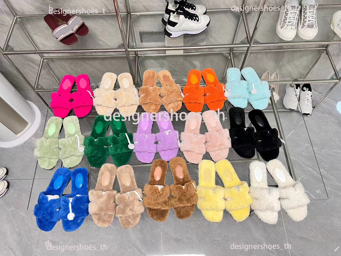 Designer Slippers Men Women Wool Skin Chypre Slipper Soft Furry Sandals Winter Warm Flat Slides Ladies Home Sandal With Box