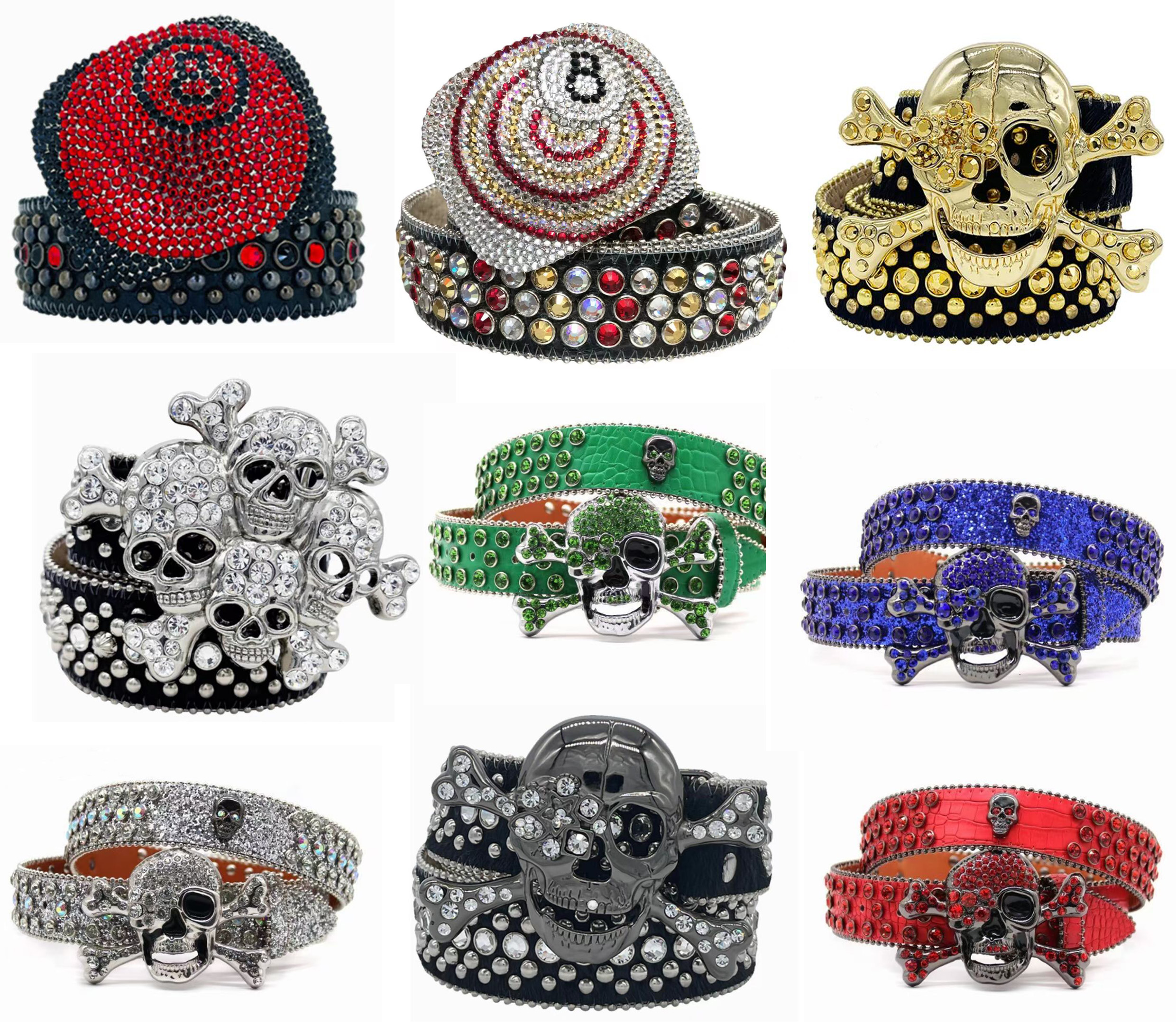 diamond simon Belts Designer Fashion for Men Women Shiny diamond belt Black on Black Blue white multicolour with bling rhinestones gift as2-image-884815750