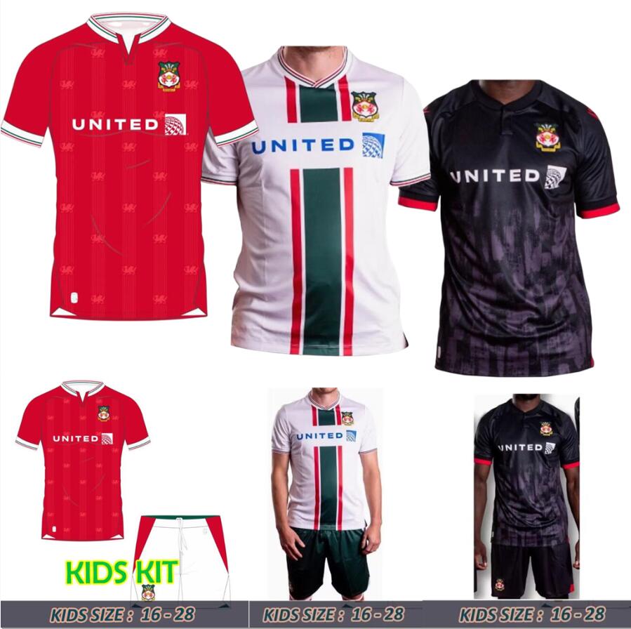 

23 24 Wrexham soccer jersey Men kids kits Jersey 2023 2024 Fast-dry Short Sleeve Soccer Shirt Custom Logo Outdoor Sport T Shirts Top And Shorts and a adult kits shirt