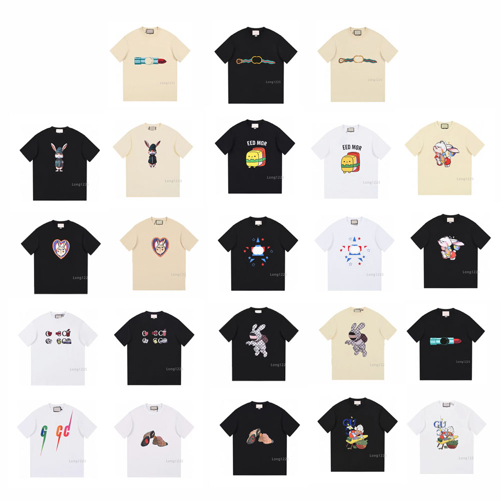 

T-shirts Designer Men Women Tees Summer Round Neck Sweat Absorbing Short Sleeves Outdoor Breathable Cotton Printed Tshirt Lovers' Clothing, White