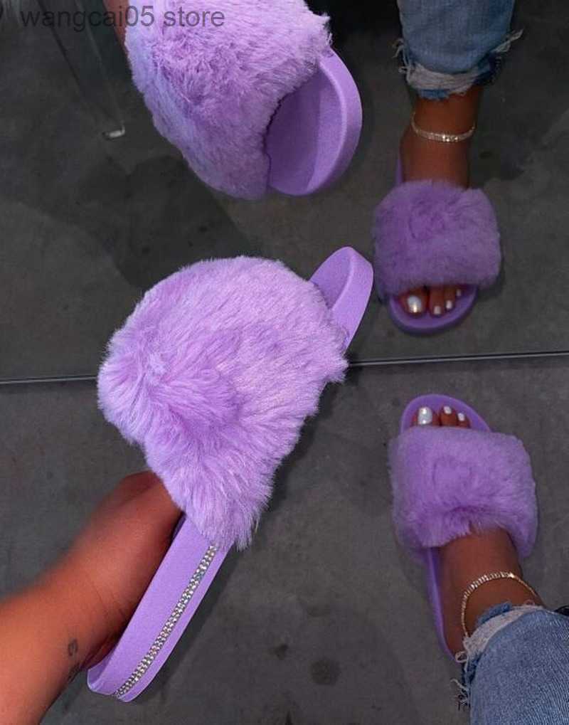 Slippers Woman Sandals Non-Slip Casual Indoor Slippers Women Fluffy Slippers Comfortable Warm Fuzzy Slippers Solid Colors Ciabatte Donna T230713