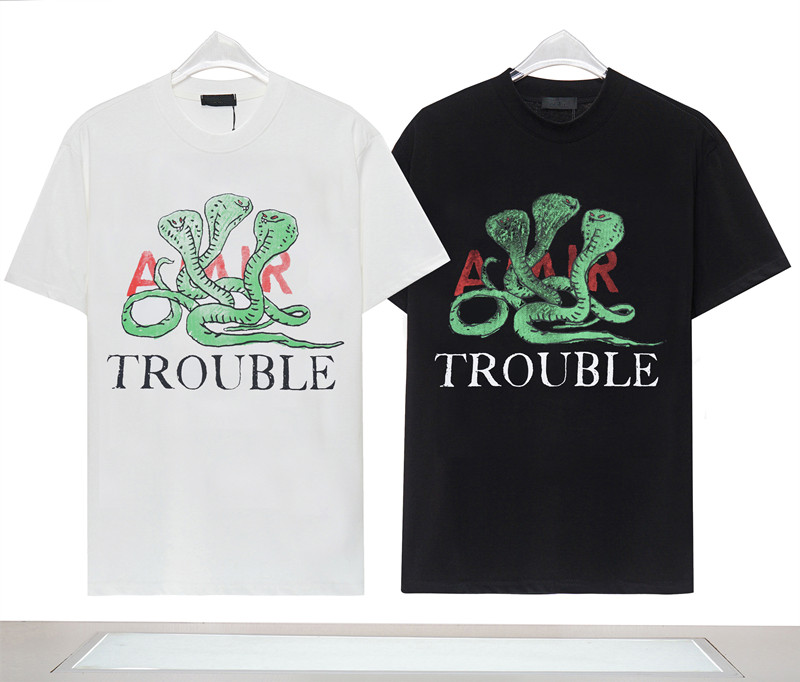 

23ss Designers T shirt Summer Polos Fashion Mens tshirts Satin Cotton Casual t-shirt Women man Amari Tees S-3XL T-shirt