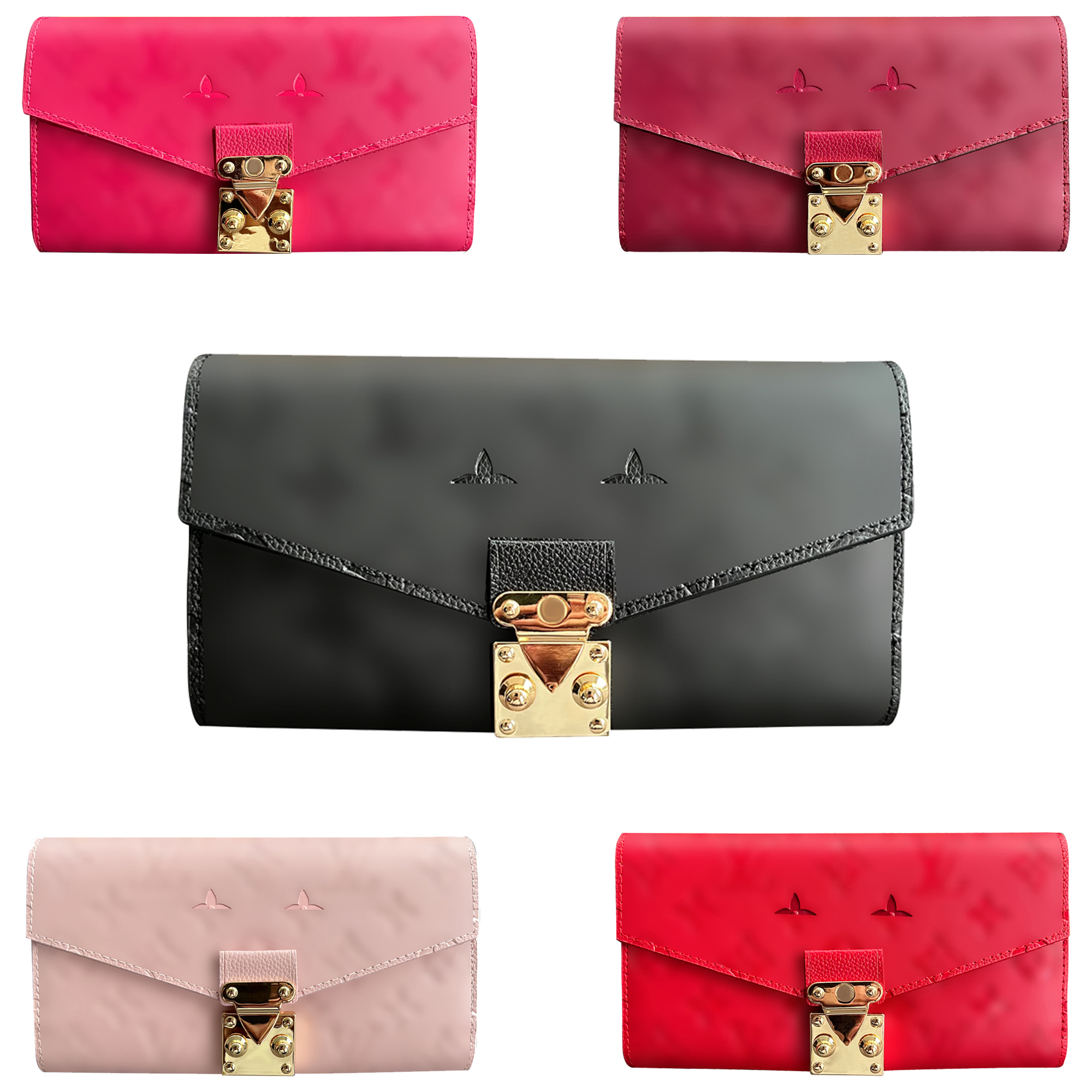 

Mens long handbags Luxury purse Womens lady Wallets holders passport Pink Embossed Card Holders purses Wallet Genuine Leather Clutch Bags card slots Designer bags, Dark red