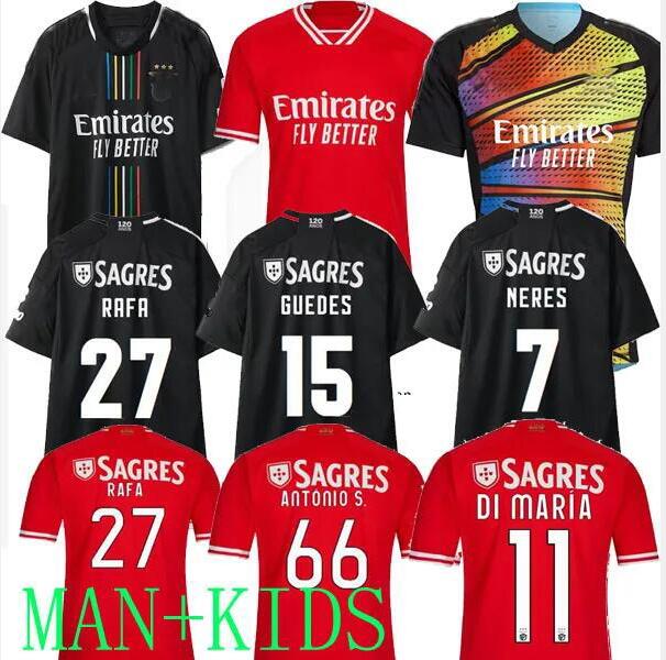 

23 24 DI MARIA 11 Fans Player version Benfica soccer jerseys SEFEROVIC WALDSCHMIDT PIZZI RAFA G.RAMOS OTAMENDI 2023 PRE MATCH Home Away Men kids BLACK Football shirts, 23 24 away 2