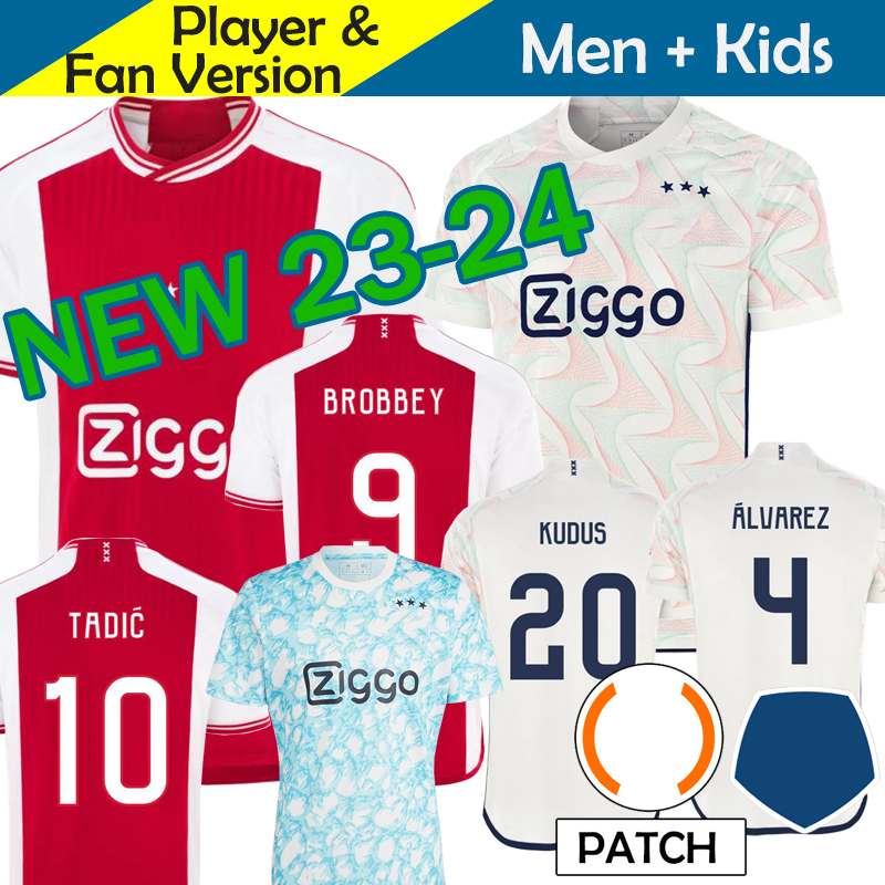 

23 24 TADIC Soccer Jerseys Kid Kit 2023 2024 Away Home AJAXS BASSEY BERGHUIS Training Black BERGWIJN KLAASSEN BROBBEY Football Shirt Men Uniforms Fan Player Version, Pre match