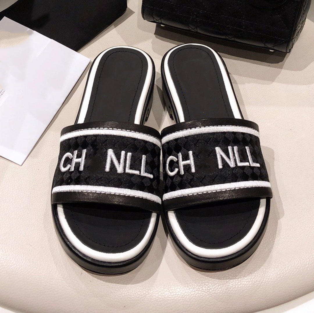 

Shoes Slipper slides For Women Fashion Classic Luxury black sandals Heatshoes Platform Gear Bottoms Beach lightweight slippers resorts platform 10 models 35-40, #18
