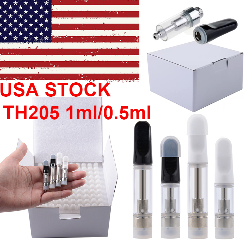 

USA STOCK TH205 Vape Cartridges Empty Thick Oil Atomizers 0.5ml 1ml Ceramic Coil Glass Tank Dab Pen Carts 510 Thread Wax Vaporizers Starter Kits 500pcs