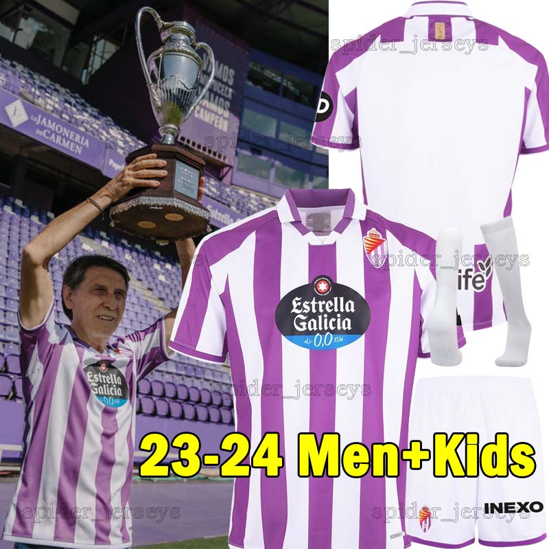 

23 24 Real Valladolid Soccer Jerseys ASENJO SERGIO LEON 2023 2024 G.PLATA KENEDY Football Shirts MONCHU AMALLAH Men Uniforms, Balikanuo 22-23 home