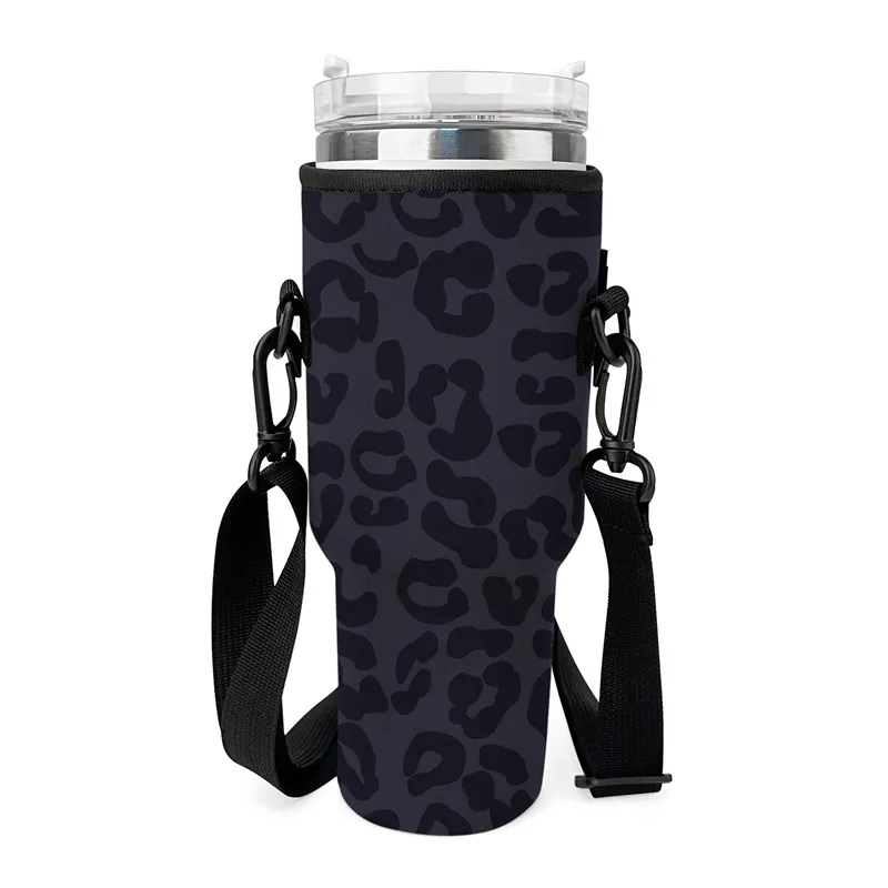 40oz Cup Neoprene Sleeve Cover 40oz Vacuum Water Bottle Holder With Adjustable Shoulder Strap I0703