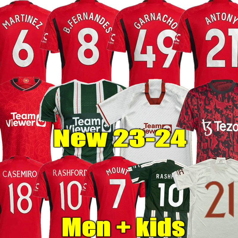 

MOUNT 23 24 SANCHO soccer jerseys Fans Player FERNANDES MAN uTd RASHFORD football shirt 2023 2024 men kids kit MARTINEZ ANTONY MANCHESTERS Garnacho CASEMIRO R.VARANE, 23 24 home adult epl