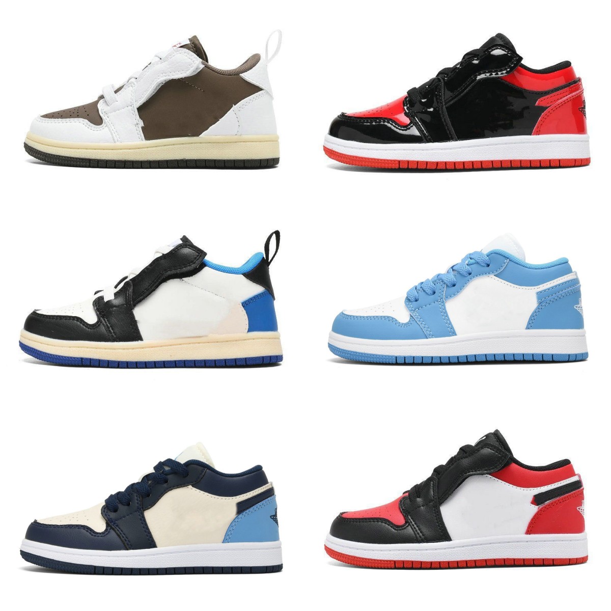 

Buy kids Basketball shoes Jumpman 1s Low Tops Kids Sports Sneakers for sale boys Girls kid youth baby infants trainers Black White Blue Red Size 26-35, 22#