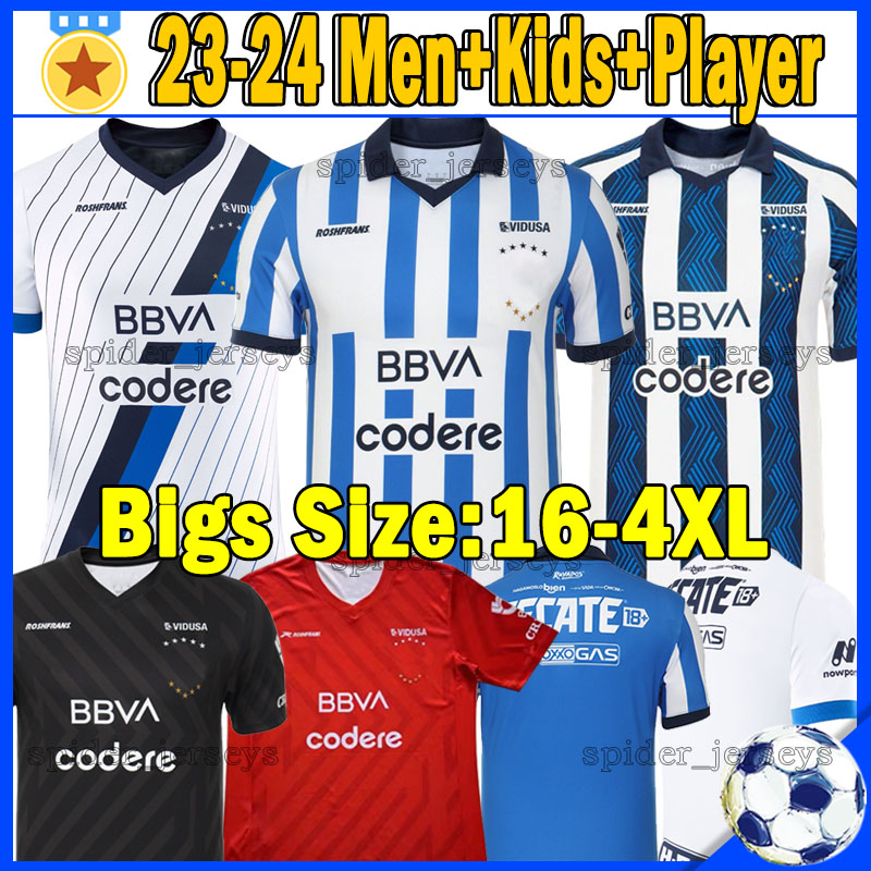 

XXXL 4XL 2023 2024 Club World MONTERREY Soccer Jerseys CF Mont Liga MX Goalkeeper G.Berterame R.Funes Mori M.MEZA J.Rojas J.Cortizo 23 24 football Men Kids Kits uniforms, Mengtelei 23-24 home