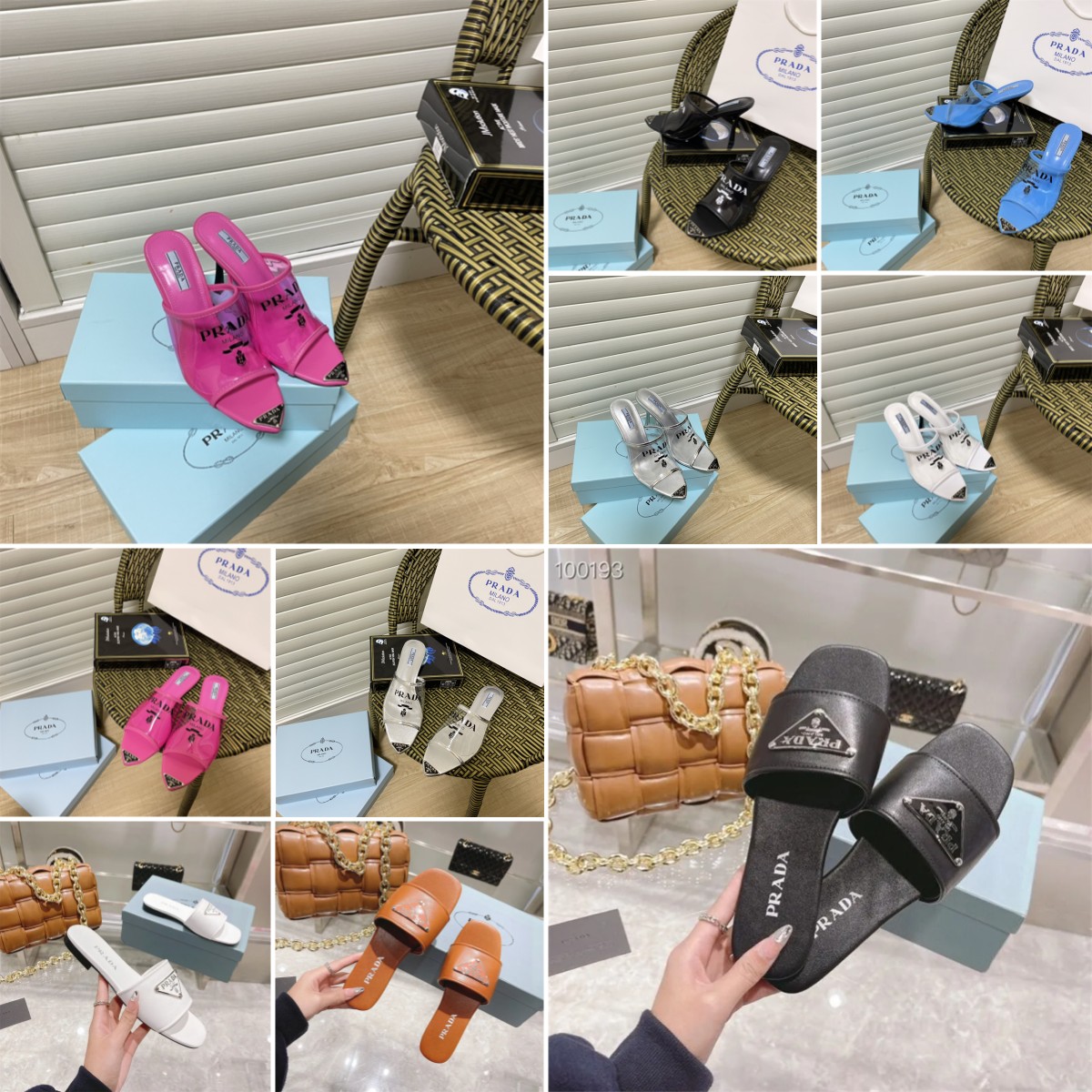 Sandales plates multicolores avec Logo Triangle, pantoufles de plage à la mode pour femmes, 35-39 B3421