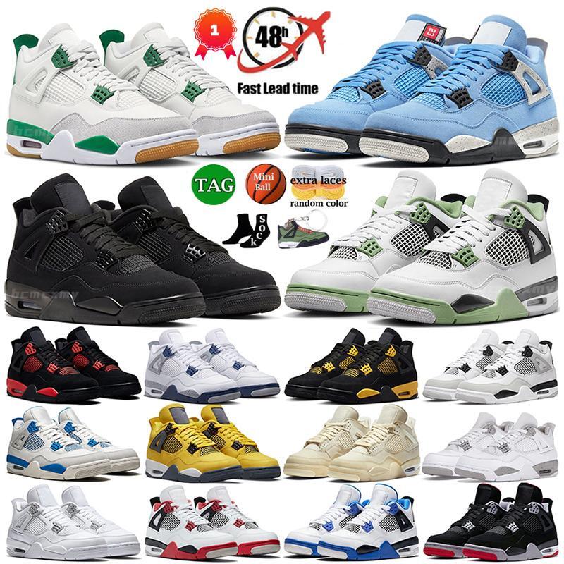 

Basketball Shoes 4 4s for Men Women Retro Pine Green Military Black Cat Sail Red Thunder White Oreo University Blue Seafoam Metallic Cool Grey Mens Sports Sneakers, #3