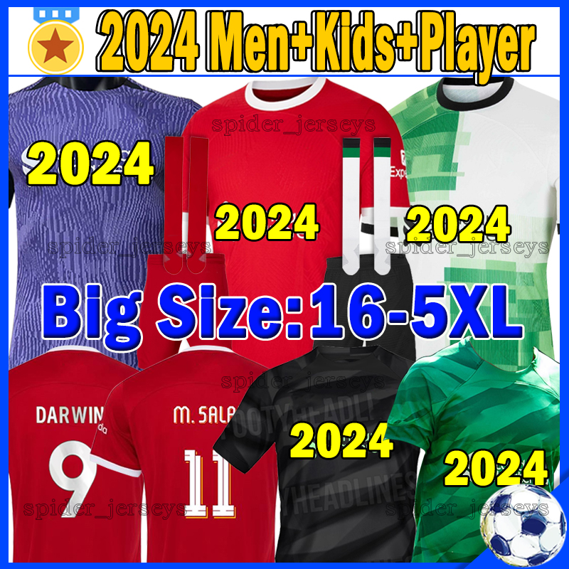 

4XL 5XL 2024 DARWIN Soccer Jerseys ALEXANDER-ARNOLD M.SALAH MAC ALLISTER THIAGO GAKPO SZOBOSZLAI LUIS DIAZ VIRGIL DIOGO J. Football Shirts Goalkeeper Men Kids Kits, 23-24 home patch