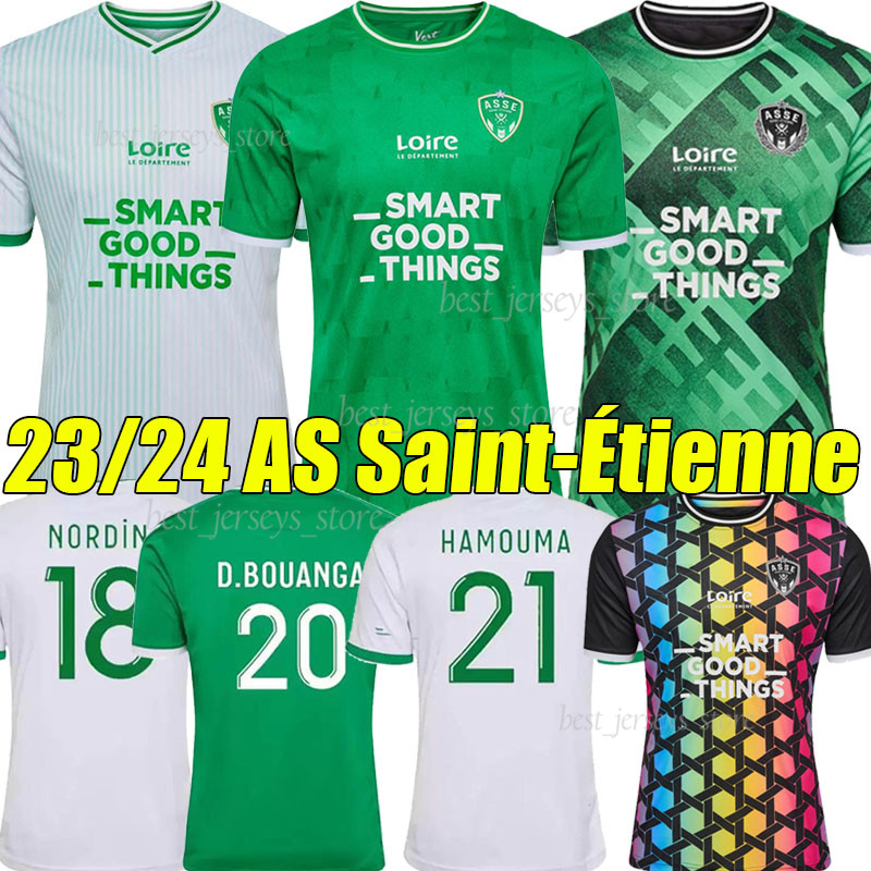 

23/24 AS Saints Etienne Soccer Jerseys 2023 2024 ASSE Etienne Youssouf KHAZRI BOUDEBOUZ AHOLOU men kit 3rd Football shirts goalkeeper MAILLOT DE FOOT, 23-24 goalkeeper