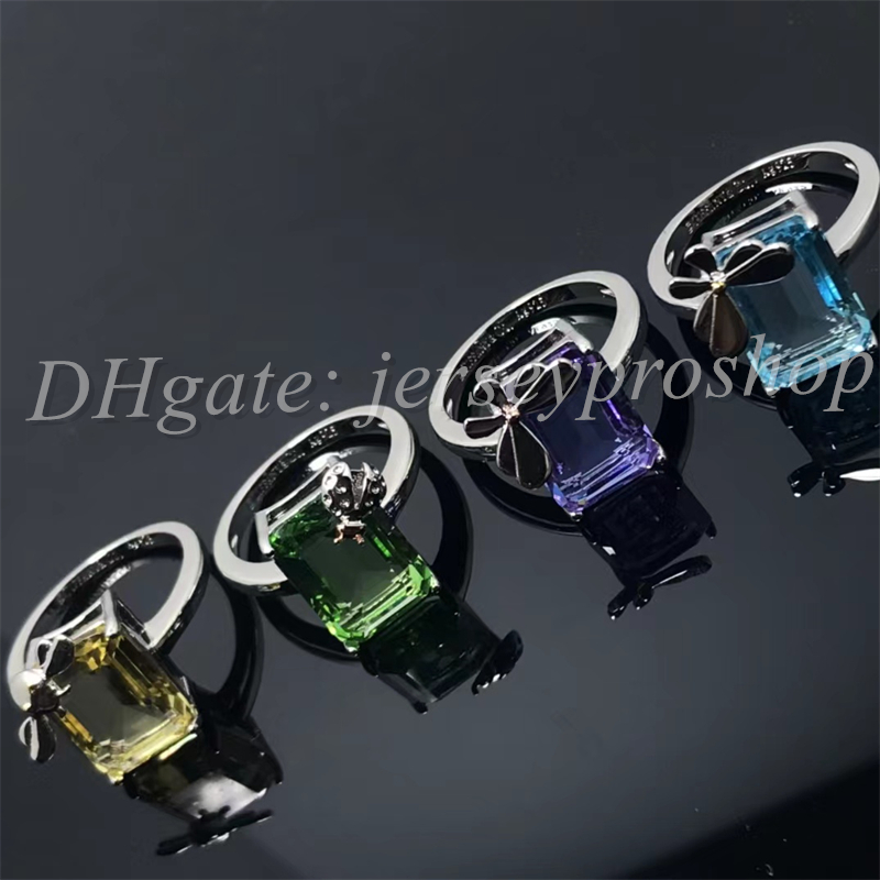 Fashion Classic Necklace And Ring Square Diamond Butterfly Ladybug Women&#039;s Necklace-image-885193256